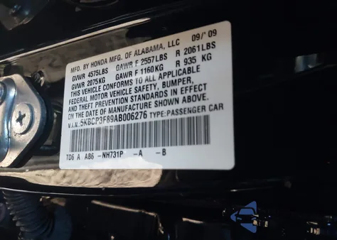 2010 Honda Accord 3.5 Ex-L z USA, uszkodzony, nr VIN 5KBCP3F89AB006276